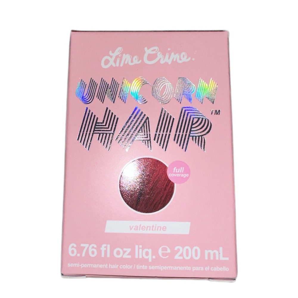 Lime crime semi-permanent Unicorn full coverage hair color: Valentine